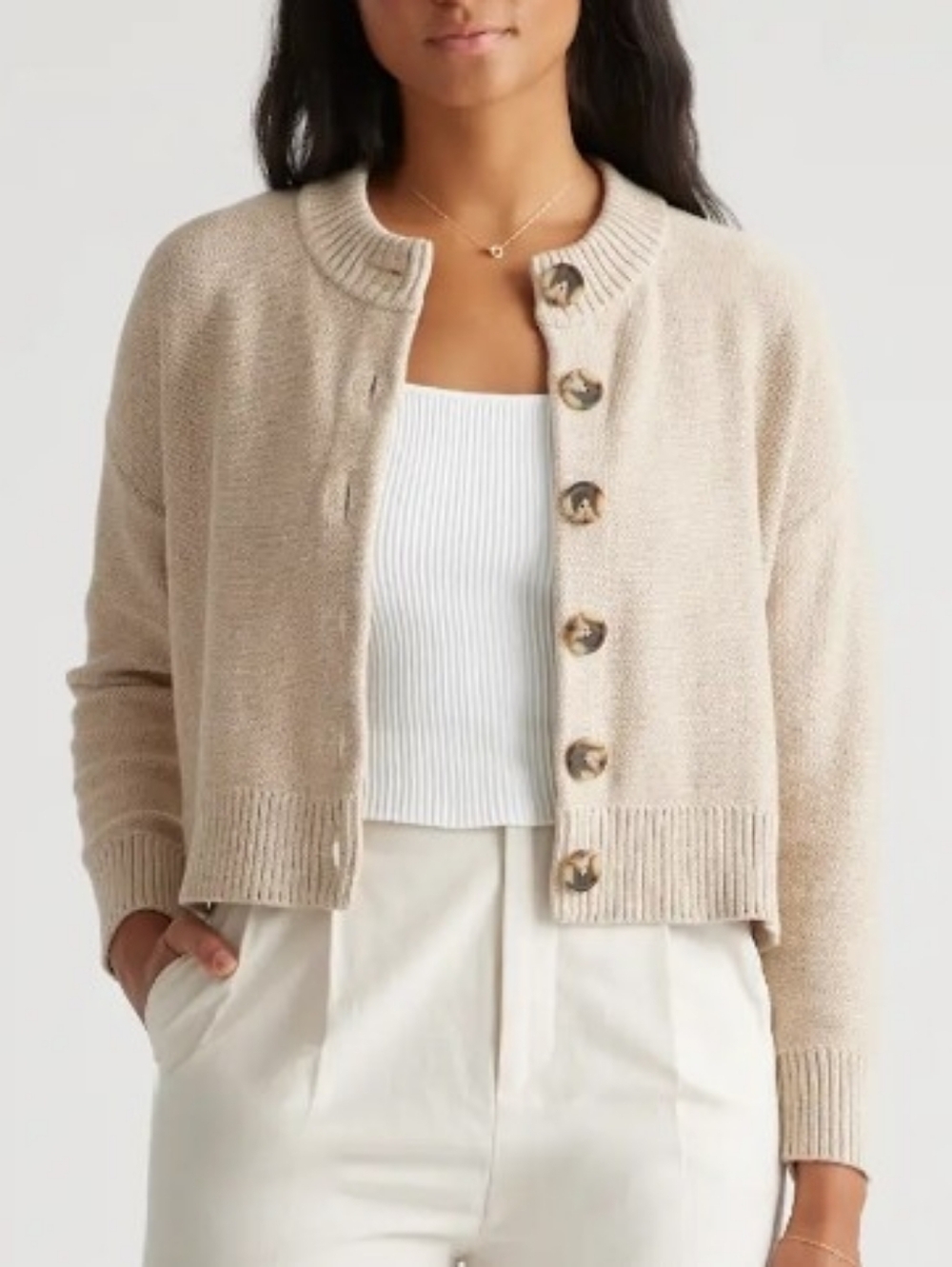 Quince 100% cotton cropped cardigan